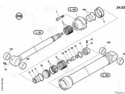 1484679 Ремкомплект гидроцилиндра излома стрелы O&amp;K RH6.