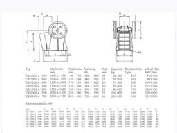 - 2 щековые дробилки Weserhütte, 1000 x 700/650 мм. С электродвигателем.