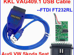 Адаптер диагностический VAG-COM 409.1 USB VAG COM на чипе FTDI VAG, ВАЗ, ГАЗ, ЗАЗ. ..