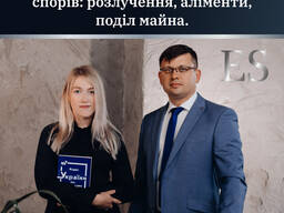 Адвокат-юрист з сімейних спорів: розлучення, аліменти, поділ майна.