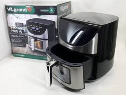 Аерофритниця електрична безмасляна ViLgrand VAF6017WDS 1700 Вт 6 л, Домашня кухонна...