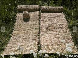 Аировый коврик для сауны плетенный косичкой с обрезанными