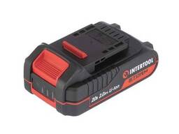 Акумулятор 20 В, Li-ion, 2.0 Аг, індикатор рівня заряду Intertool WT-0340