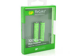 Аккумулятор АAA GP ReCyko 100AAAHCE-2GBE2, 1000mAh, 2шт в блистере, цена за. ..