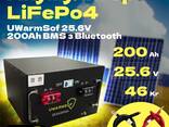 Акумулятор LiFePo4 (літій-залізо-фосфатний) Warmsof 24v 200ah BMS Bluetooth - фото 1