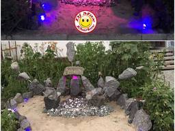 Альпийская горка, каменный человек, альпинарий, ландшафт, дизайн