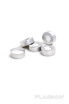 Алюминиевые обжимные крышки 20 мм с септой PTFE/Silicone для парофазных виал 22,5 мм. 100