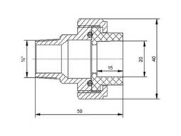 Згін "Американка" латунна зі зварною головкою PPR Blue Ocean 20х1/2" ЗР