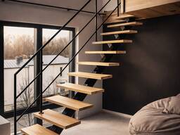 Изготовление деревянных лестниц на второй этаж в Киеве под ключ АРТ БОР
