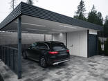 Автомобильный навес с хозблоком в стиле лофт - фото 2