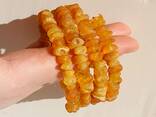 Багаторядний янтарний браслет із необробленого лікувального світлого бурштину - фото 2