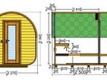 Баня-бочка «Овоид» 2500×2270 мм с террасой от производителя Thermowood Production - фото 2