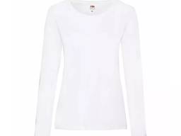 Белая женская футболка с длинными рукавами, размеры в наличии