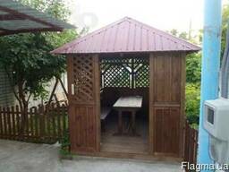 Беседка деревянная четырехгранная