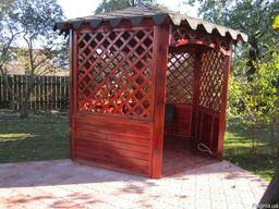 Беседка деревянная шестигранная