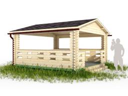 Беседка садовая из бруса 4х4