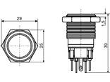Кнопка металлическая плоская с подсветкой 1NO+1NC красная TYJ 22-271 АСКО-Укрем