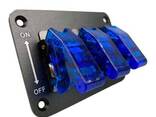 Блок із вимикачами тумблерними на 3 канали синій 95х65 мм - фото 3