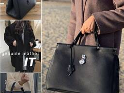 Большая женская кожаная сумка genuine leather 40см сумочка шоппер TS000080