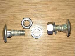 Болт с квадратной подголовкой крепления высев аппарата с гайкой и гровером (8х20)