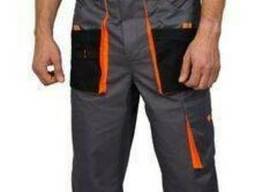 Бриджи рабочие Феникс серо-черный оранжевая отделка