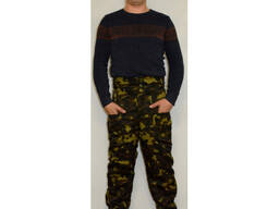 Брюки ватні камуфльовані на ватіні.