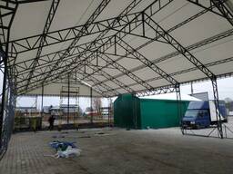 Будівництво тентових будівель і споруд, швидкомонтовані каркасні ангари, павільйони