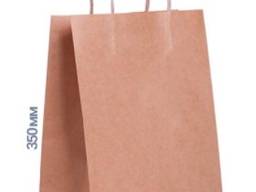 Бумажный крафт пакет с ручкой 350х250х140