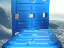 Цельнолитые поддоны пластиковые, гигиенические, с закрытыми полозьями