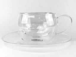 Чашка с двойным дном и блюдцем Lessner Thermo 11304-270 270 мл