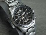 Часы Casio Edifice Chronograph All Stainless Steel (нержавеющая сталь) 45mm, WR 100m Вжива - фото 1
