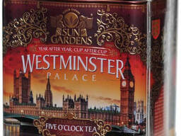 Чай черный крупнолистовой Sun Gardens Westminster Palace 100 пирамидок в жестяной банке.