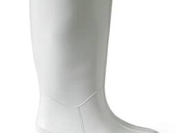 Чоботи ПВХ білі, жіночі, підошва двошарова)