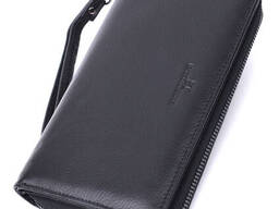 Чоловічий клатч з натуральної шкіри ST Leather 22694 Чорний 20х11х3 см