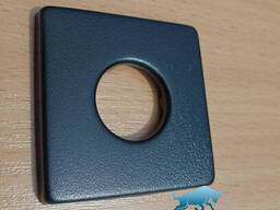 Чорна квадратна декоративна плоска чашка (фланець) CUBE Black з н/ж сталі, розмір...