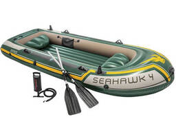 Чотиримісний надувний човен Intex 68351 Seahawk 4 Set, 351 х 145 см, (весла, ручний. ..