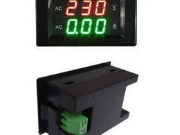 Цифровой вольтметр амперметр AC 60-300В 50А врезной, черный