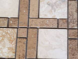 Декоративная мозаика Дюна из травертина полированная, лист 1х30,5х30,5 - photo 1