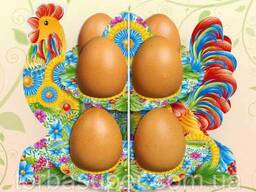 Декоративная подставка для яиц №8.1 "Петушок-петриковка" (8 яиц) (1 шт)