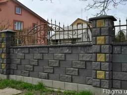 Блок для паркану односторонній чорний