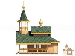 Дерев’яна церква з оциліндрованих колод під ключ