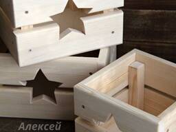 Деревяні ящики декоративні. Кашпо з дерева, набор