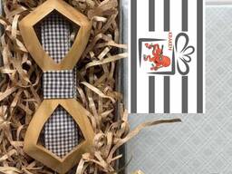 Дерев'яний Метелик - Краватка об'ємна з вирізом в подарунковій упаковці 8121