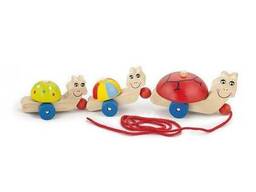 Деревянная каталка Viga Toys Черепашки (59949)