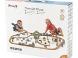 Іграшкова залізниця Viga Toys PolarB дерев'яна 90 ел. (44067) - фото 1