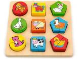 Дерев'яний пазл-сортер Viga Toys Фігури і звірята (59585) - фото 3