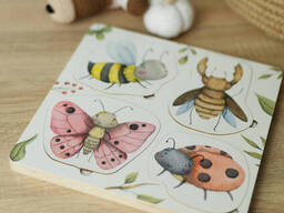 Деревянная развивающая игрушка сортер-пазл Just Kids Жизненный цикл насекомых