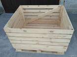 Wooden box, wooden container for fruit storage. - фото 3