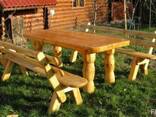 Деревянные столы стулья, скамейки - Дачная мебель, беседки. - фото 6