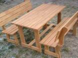 Деревянные столы стулья, скамейки - Дачная мебель, беседки. - фото 8